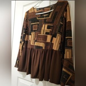 Vintage 2003 Tailor-Made Peplum Gold Colour Thrads Top, size 12